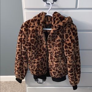 Faux fur cheetah coat